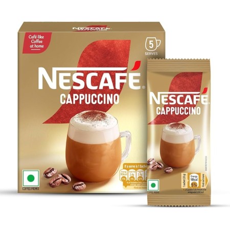 Nescafe Cappuccino Instant Coffee Premix (5 Sachets x 25 g), 125gm